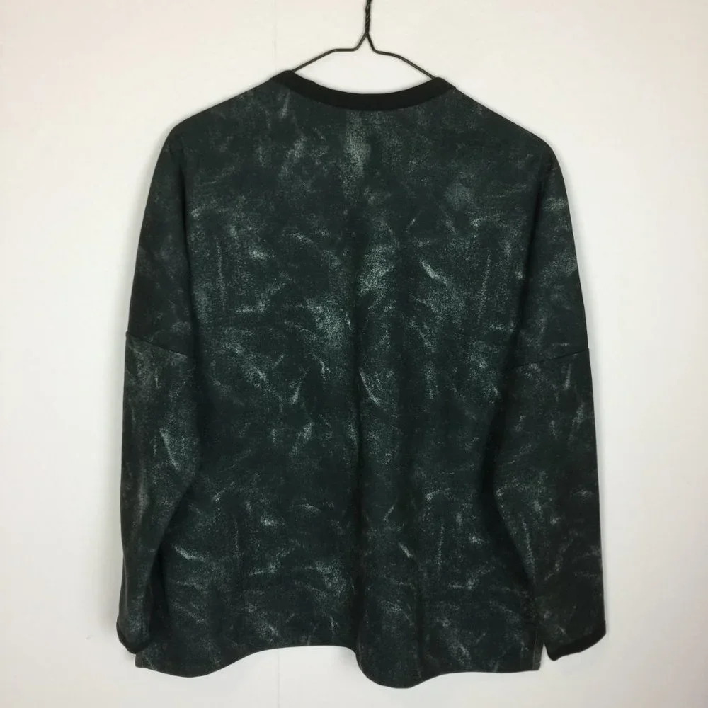 Like new! Adidas ID Sweatshirt L Black Gray Knit Tie Dye Side Slit Long Sleeve - Picture 6 of 11